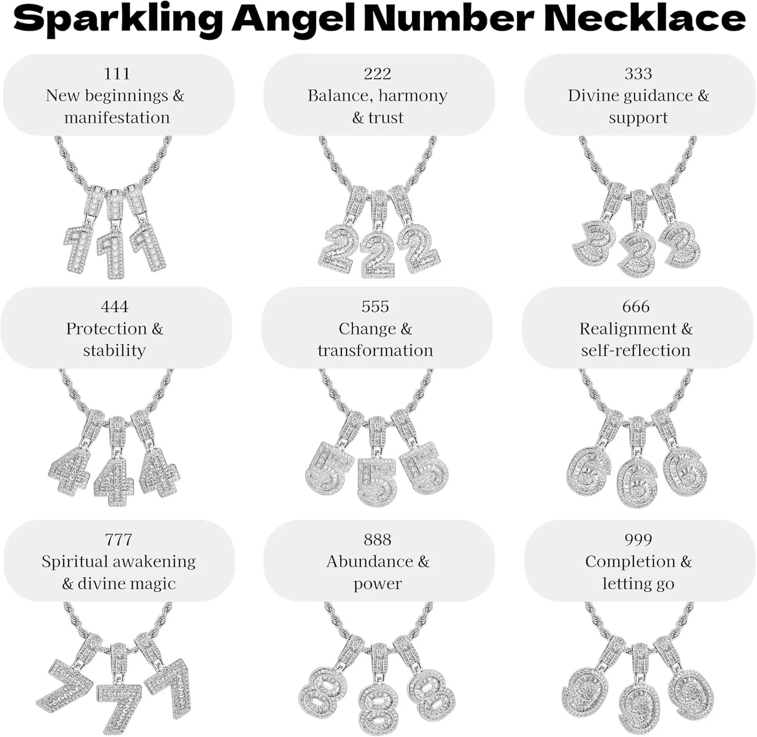 1 2 3 4 5 6 7 8 9 0 Sparkling Lucky Number Necklace Women Graduation Sport Team Clear CZ Memorable Birthday Anniversary