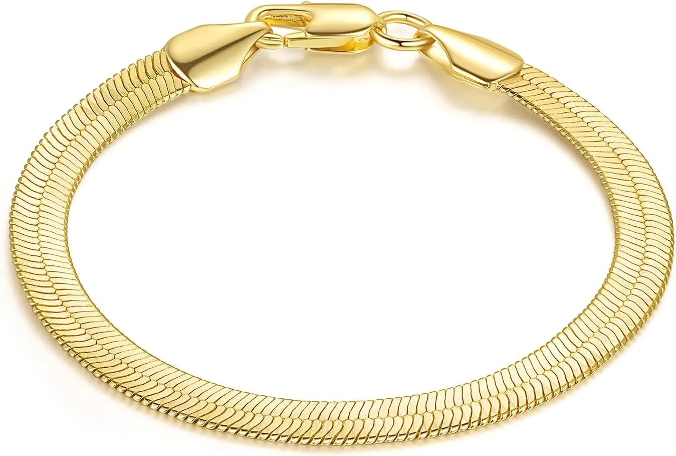 14K Gold Bracelets for Women & Bracelet for Men Smooth Snake Gold Chain Bracelet for Women Men Bracelets Jewelry Presents (6.5, 7, 7.5, 8, 9 in)