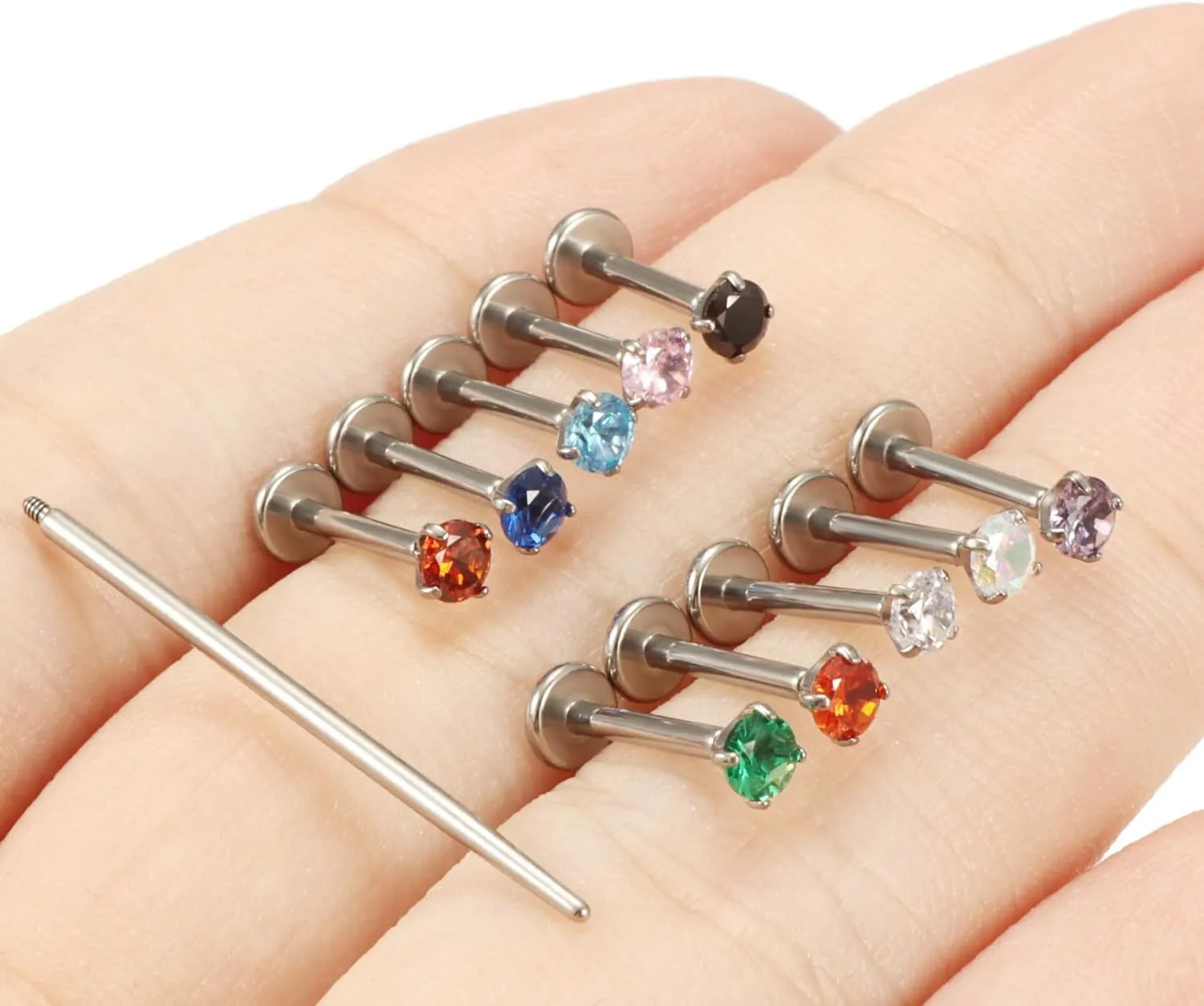 16G F136 Titanium Lip Rings Labret Jewelry Internally Threaded Monroe Lip Ring Medusa Snake Bite Piercing Jewelry Conch Tragus Forward Helix Cartilage Earring Studs Piercing Jewelry