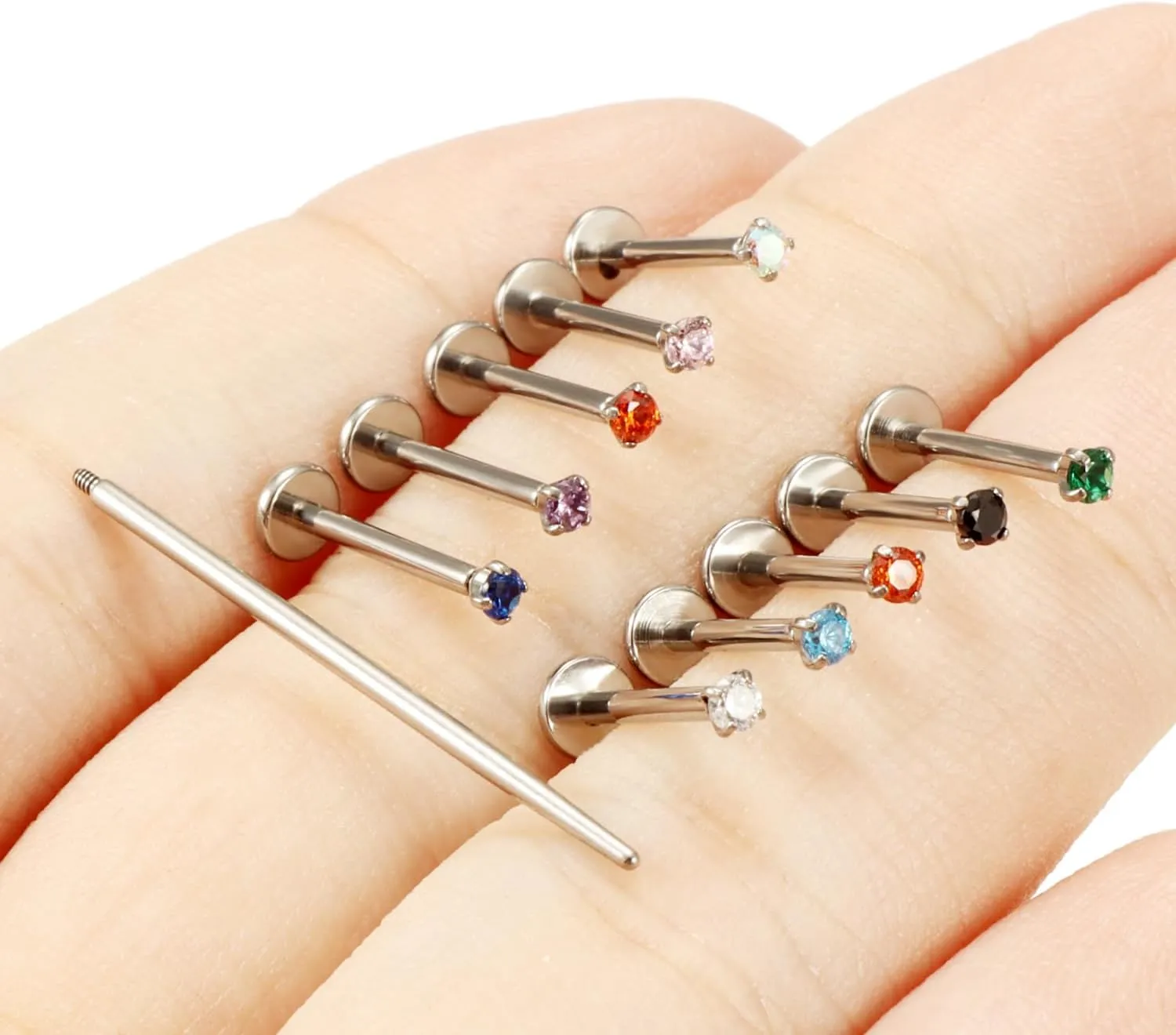 16G F136 Titanium Lip Rings Labret Jewelry Internally Threaded Monroe Lip Ring Medusa Snake Bite Piercing Jewelry Conch Tragus Forward Helix Cartilage Earring Studs Piercing Jewelry