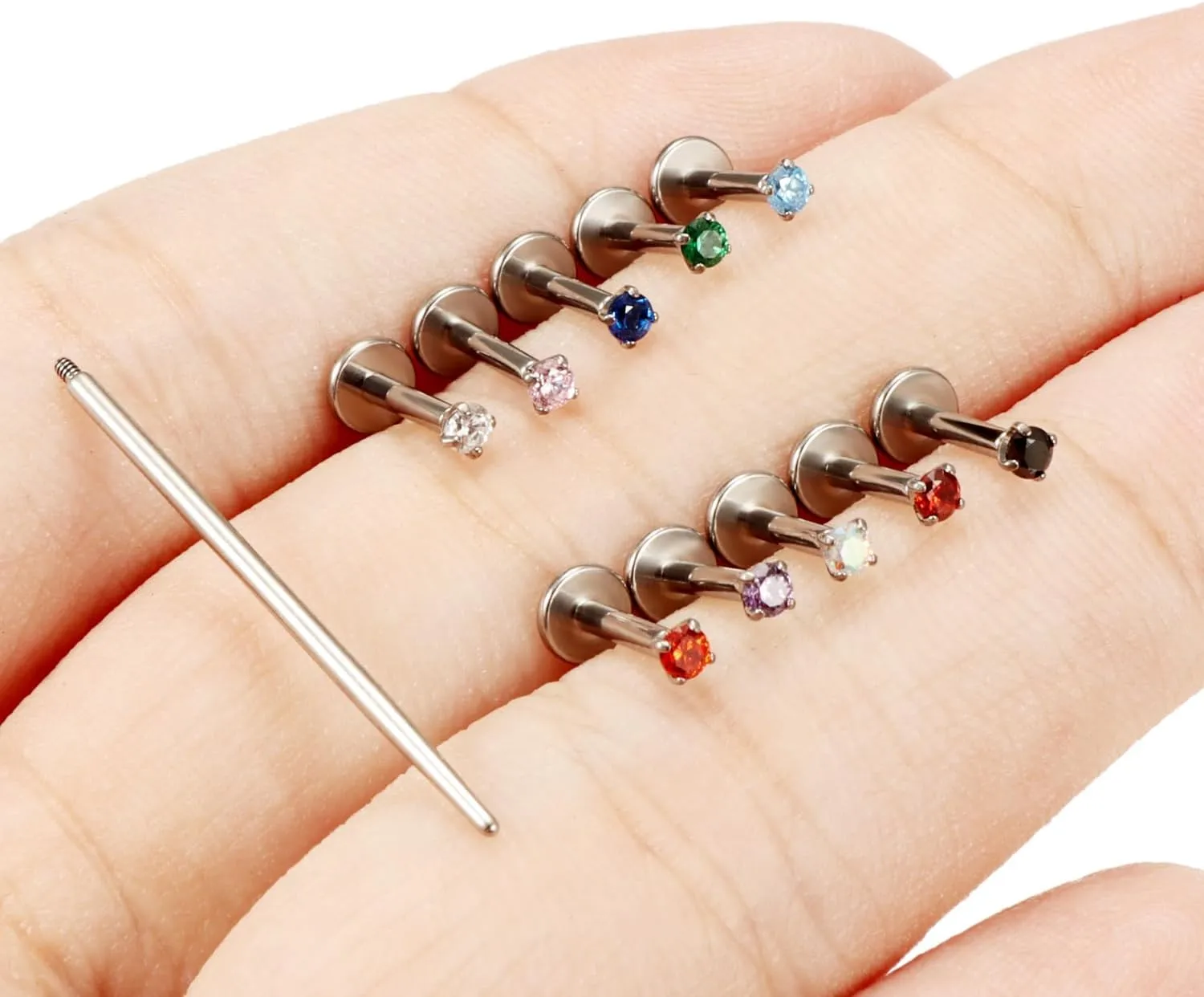 16G F136 Titanium Lip Rings Labret Jewelry Internally Threaded Monroe Lip Ring Medusa Snake Bite Piercing Jewelry Conch Tragus Forward Helix Cartilage Earring Studs Piercing Jewelry