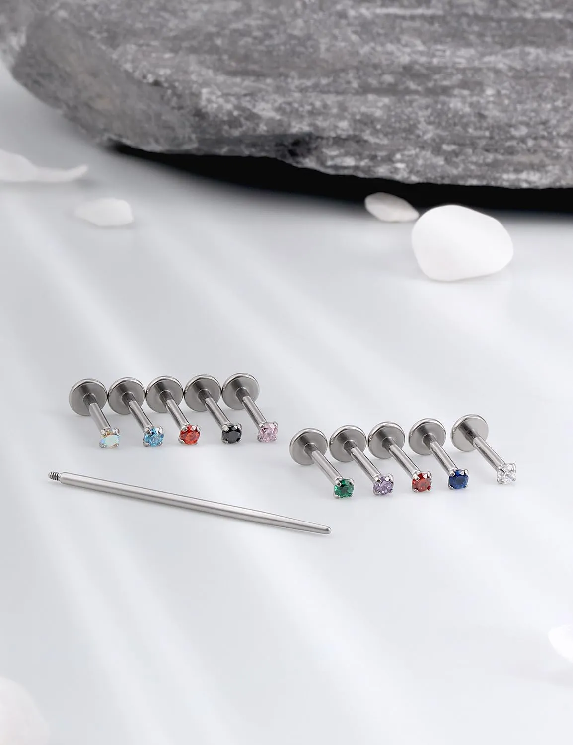 16G F136 Titanium Lip Rings Labret Jewelry Internally Threaded Monroe Lip Ring Medusa Snake Bite Piercing Jewelry Conch Tragus Forward Helix Cartilage Earring Studs Piercing Jewelry
