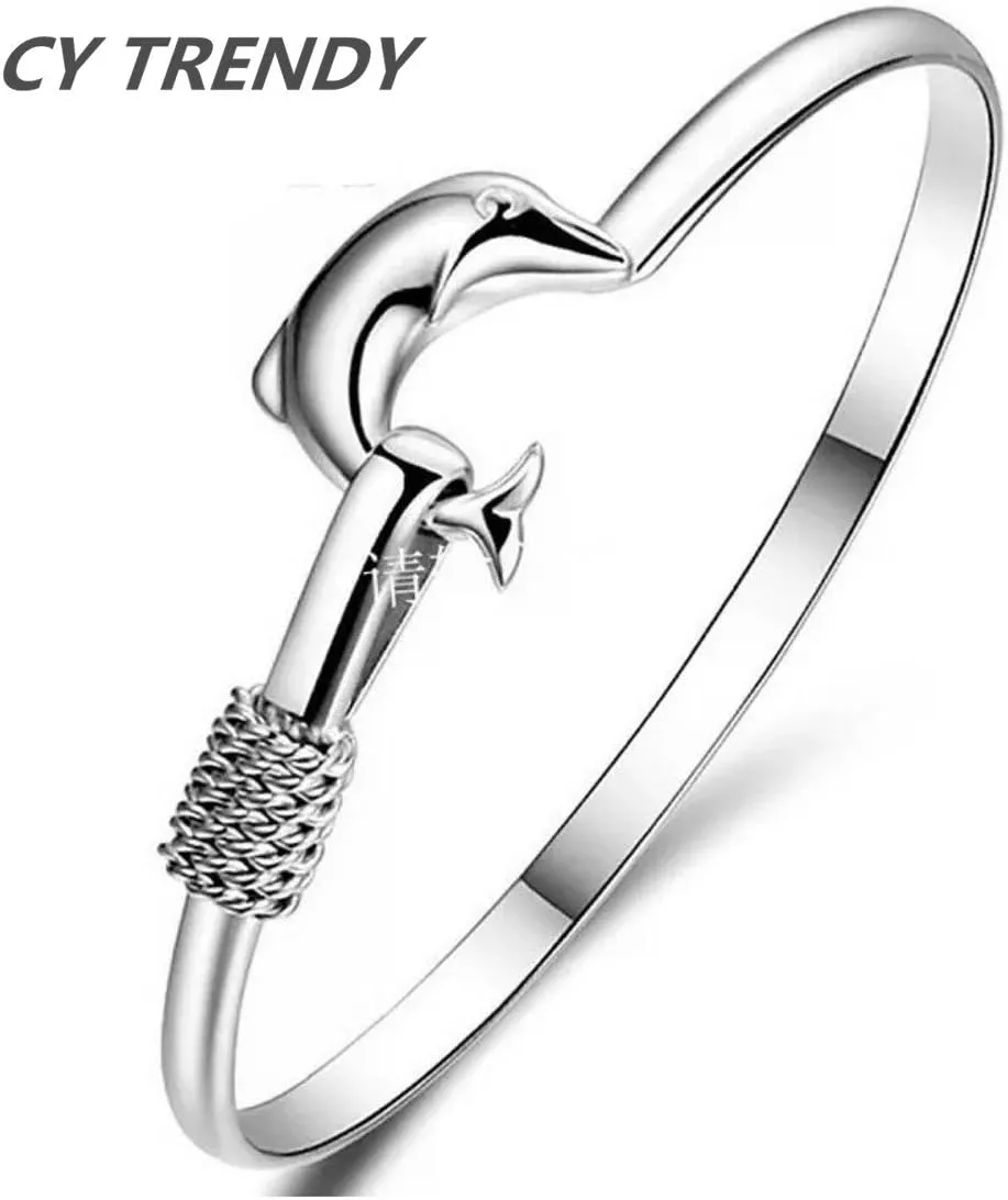 2 Pcs/Lot Fashion Women Jewelry Solid 925 Sterling Bangle Bracelet Gift Silver Lady Fine Jewelry