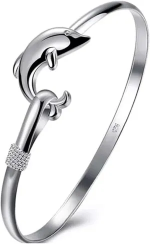 2 Pcs/Lot Fashion Women Jewelry Solid 925 Sterling Bangle Bracelet Gift Silver Lady Fine Jewelry