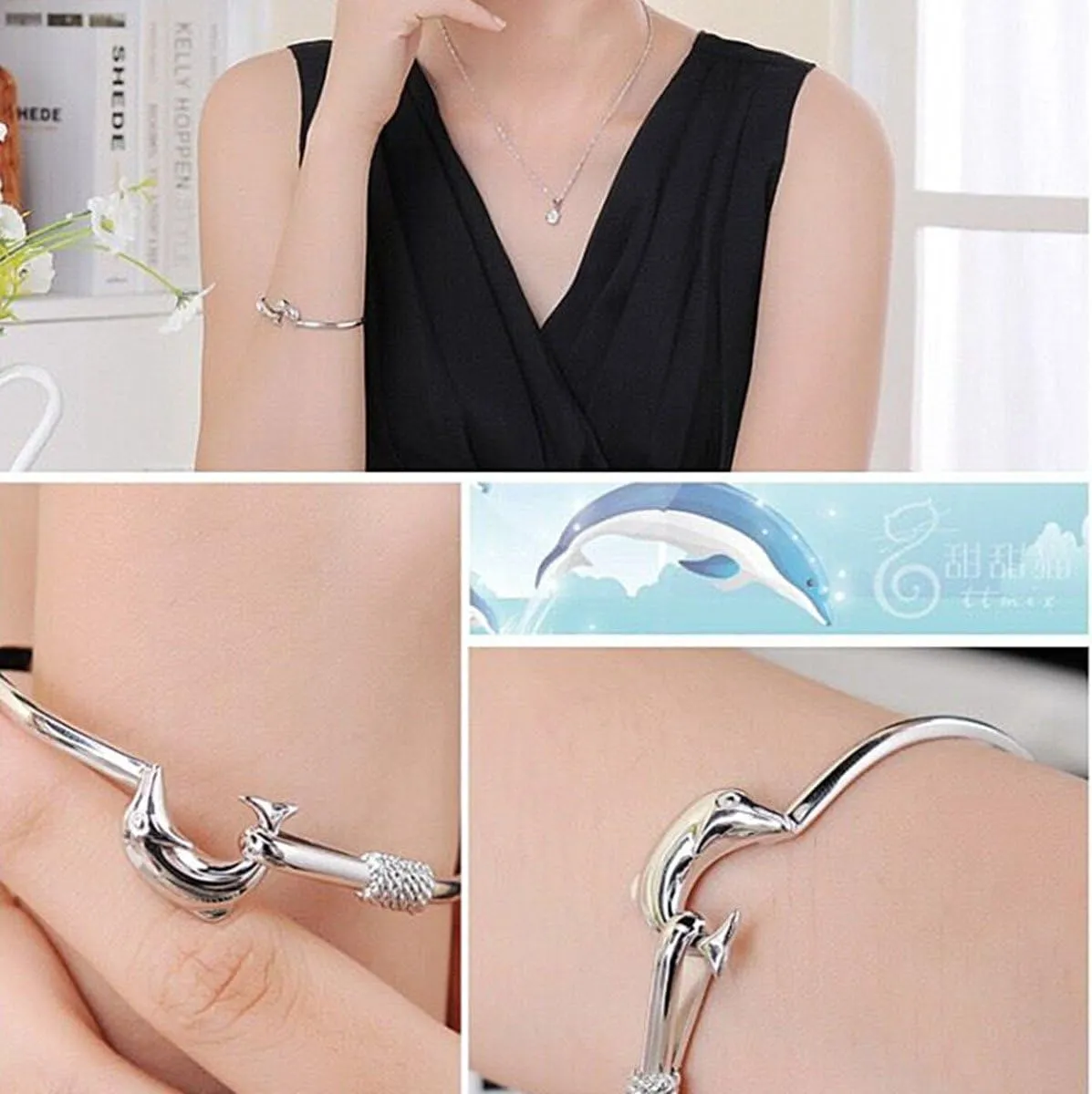 2 Pcs/Lot Fashion Women Jewelry Solid 925 Sterling Bangle Bracelet Gift Silver Lady Fine Jewelry
