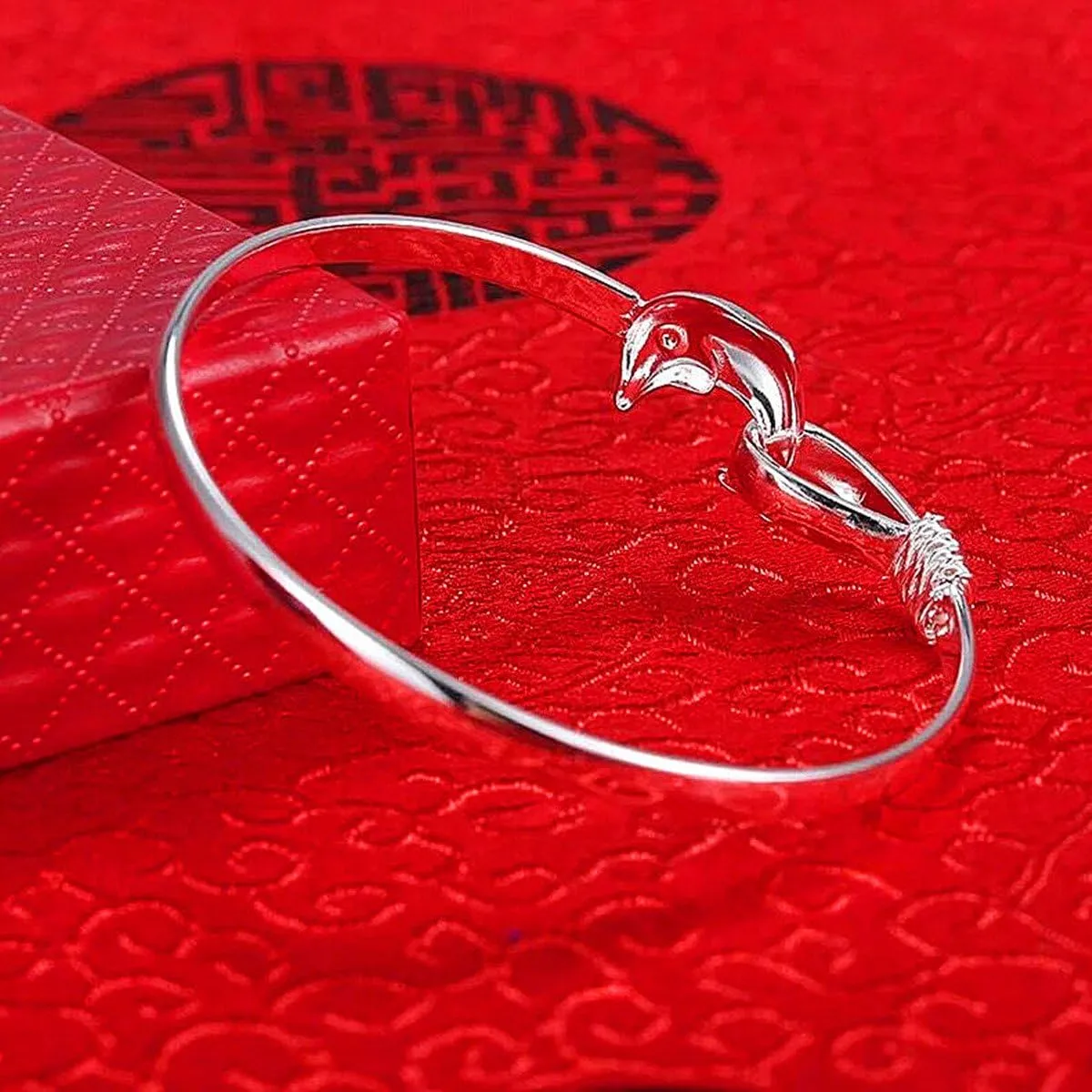 2 Pcs/Lot Fashion Women Jewelry Solid 925 Sterling Bangle Bracelet Gift Silver Lady Fine Jewelry