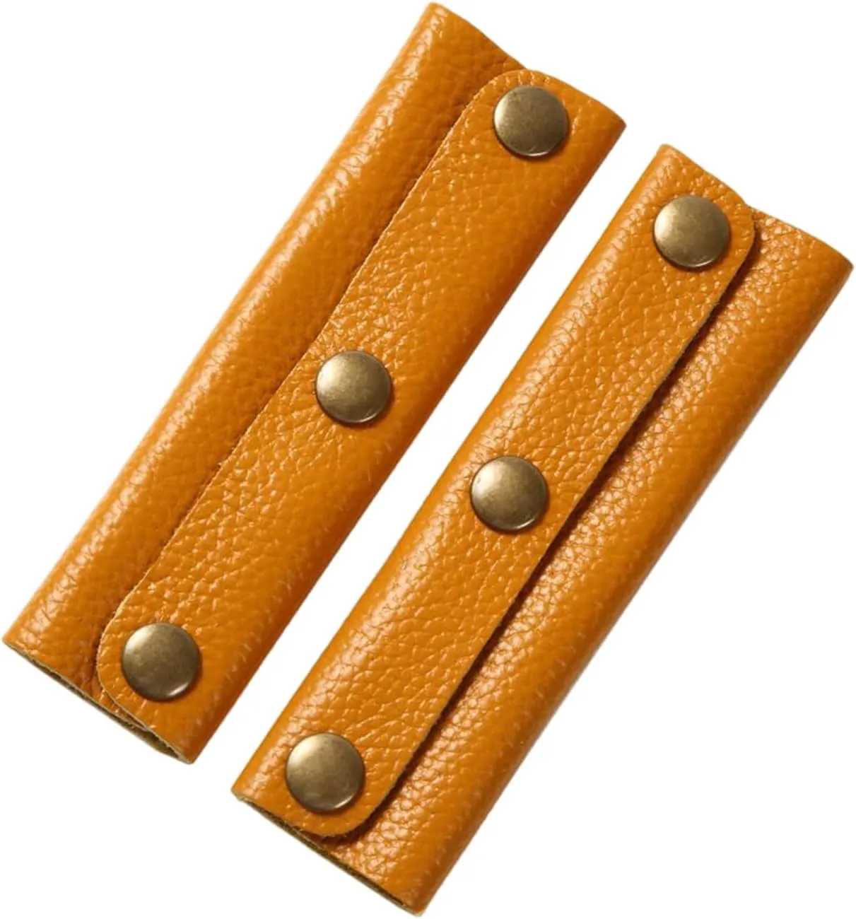 2 Pieces Leather Handle Wrap for Handbags Bucket Bags Luggage Grips with Buckle Suitcase Bag Handle Covers Sleeve