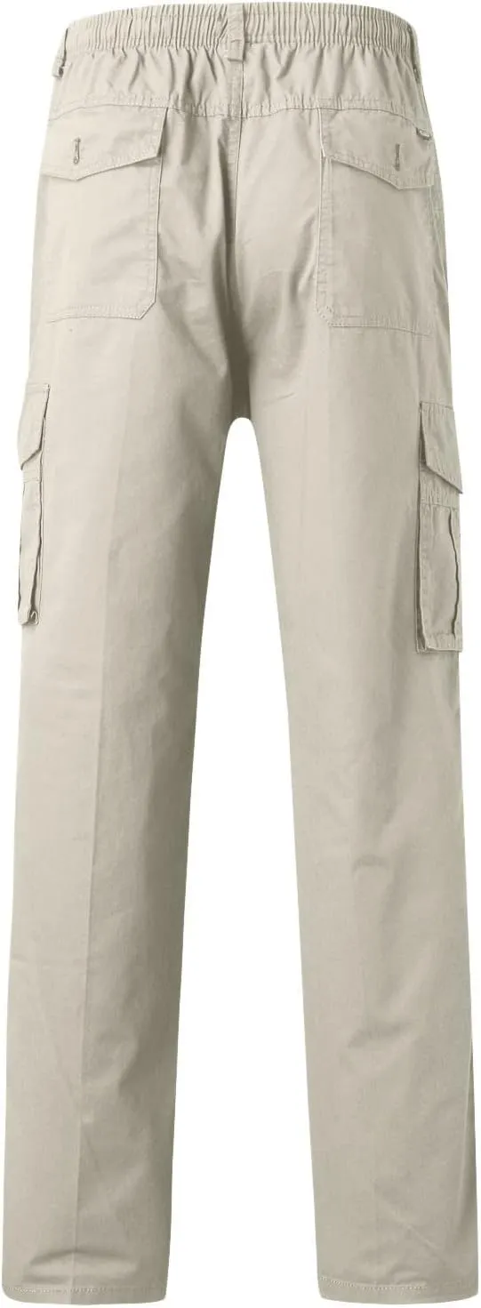 2023 Mens Cargo Pants with Multi Pockets Casual Joggers Hiking Pants Plus Size Loose Straight Sweatpants Stylish Trousers