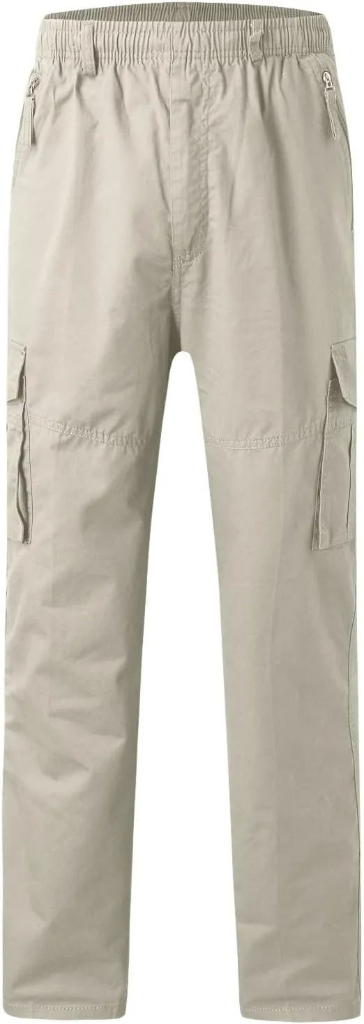 2023 Mens Cargo Pants with Multi Pockets Casual Joggers Hiking Pants Plus Size Loose Straight Sweatpants Stylish Trousers