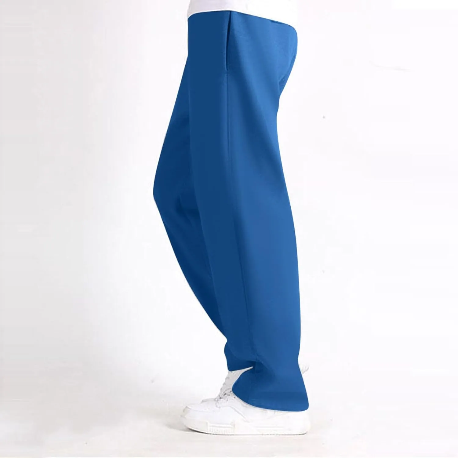 2024 Men's Cargo Sweatpants Stylish Casual Fleece Joggers Loose Fit Open Bottom Athletic Trousers for Men with Pockets
