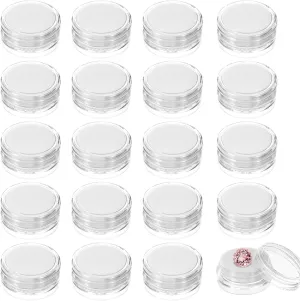 20PCS Mini Round Stone Box, 1.20.6 Inch Gem Boxes Small Display Box with Sponge Jewelry Show Box Container Holder Round Jewelry Show Box for Gems, Jewelry, Beads