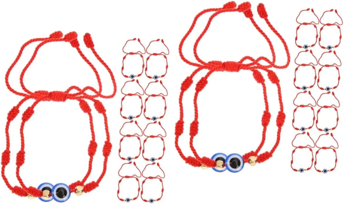 2sets Evil Eye Bracelet Set Women's Jewelry Beaded Chain Bracelet for Mom Wife Girlfriend 10pcs*2