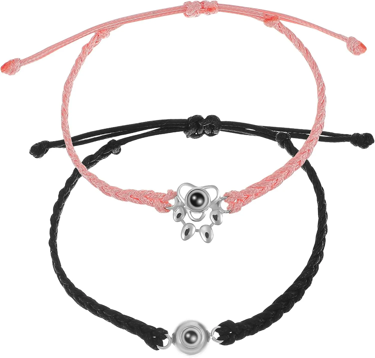 4 Pcs Braided Bracelet I Love You Bracelets Mens Black Bracelets Black Bangles for Women Photo Wrist