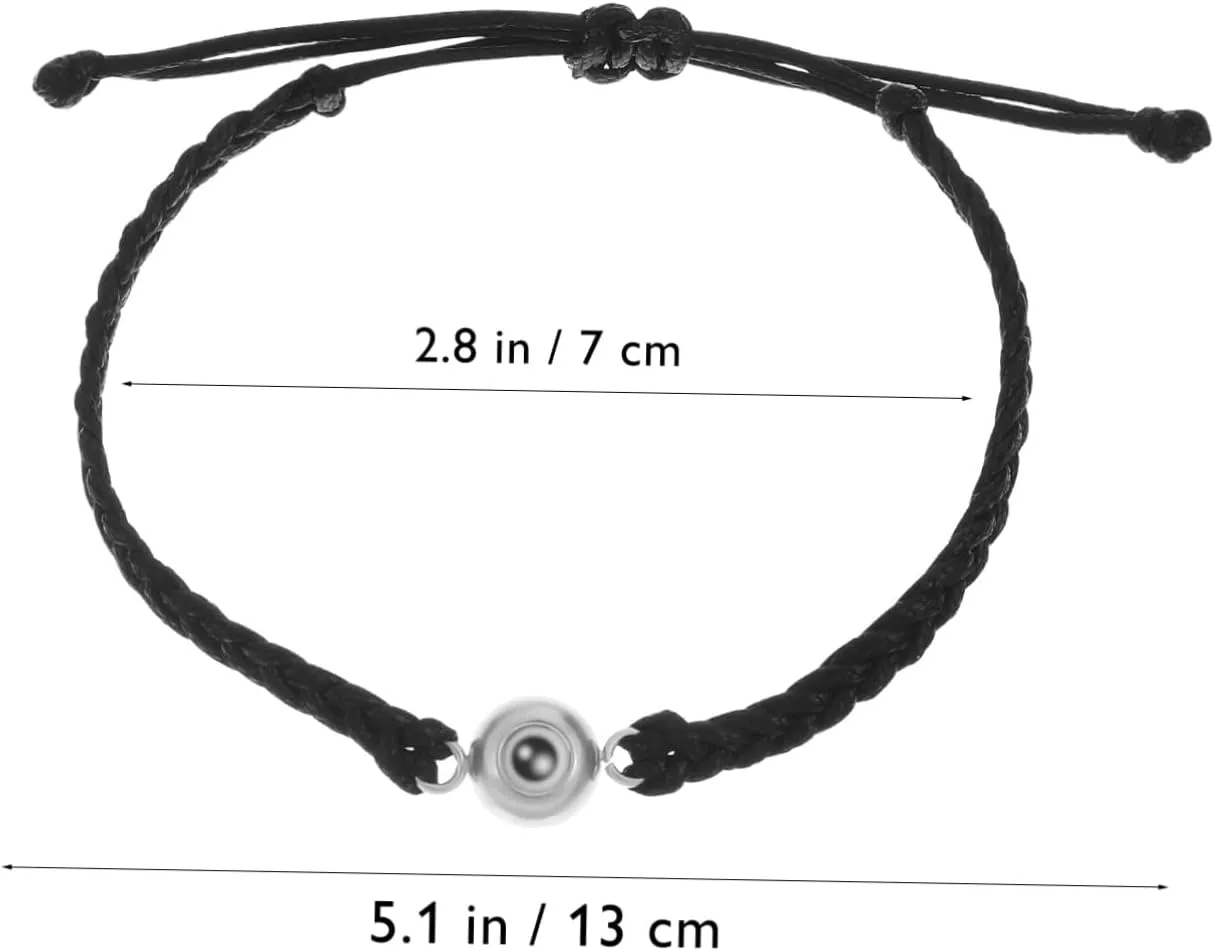 4 Pcs Braided Bracelet I Love You Bracelets Mens Black Bracelets Black Bangles for Women Photo Wrist