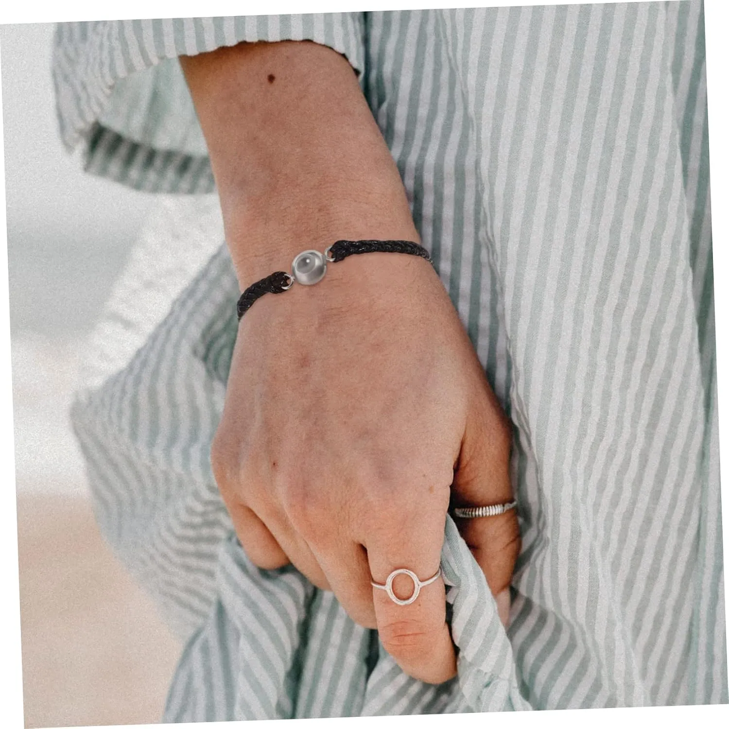 4 Pcs Braided Bracelet I Love You Bracelets Mens Black Bracelets Black Bangles for Women Photo Wrist