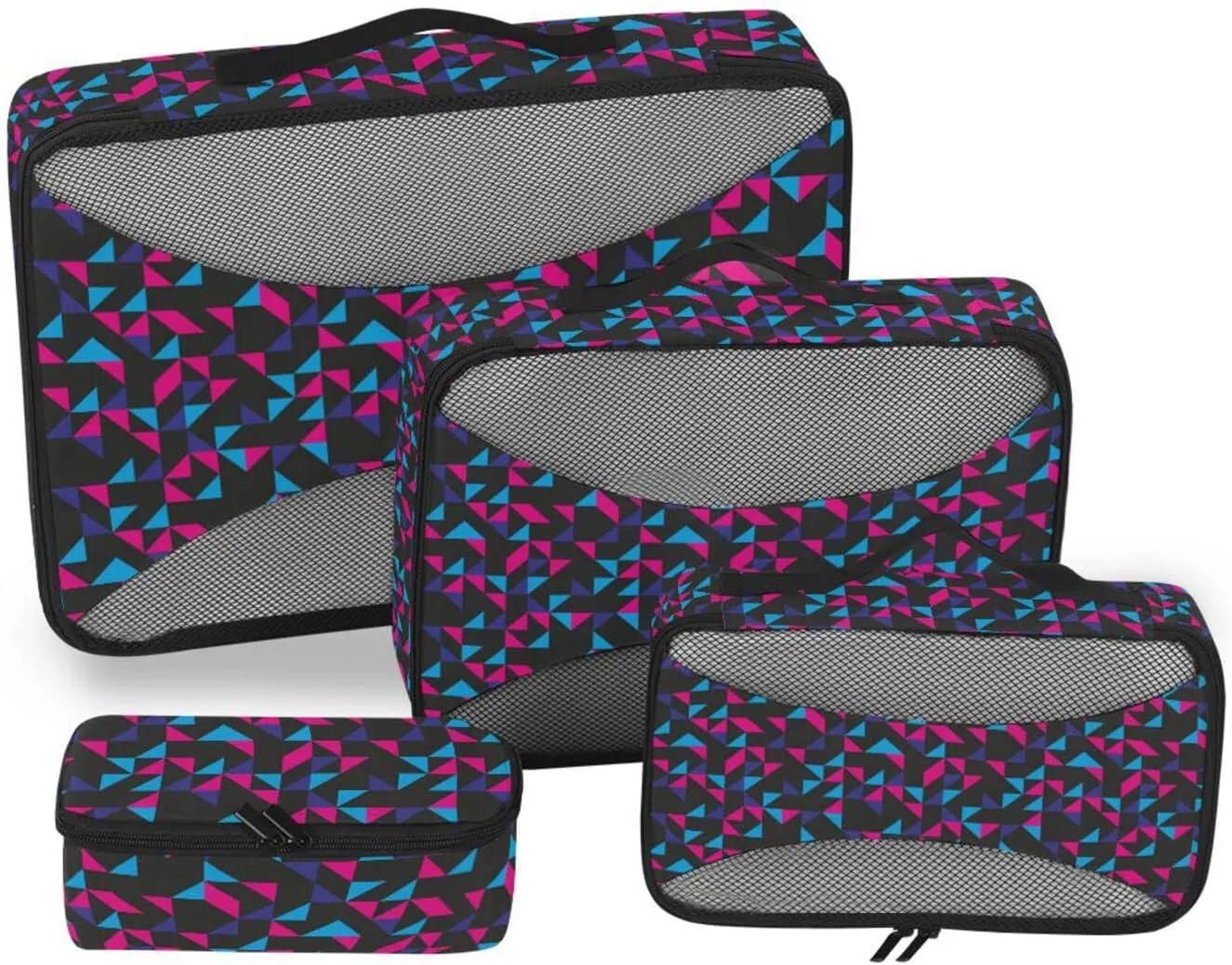 4 Pcs Travel Packing Cubes for Suitcases Geometric Seamless Pattern Travel Packing Cubes Visible Luggage Cubes Organizers Suitcase Organizer Bags Set