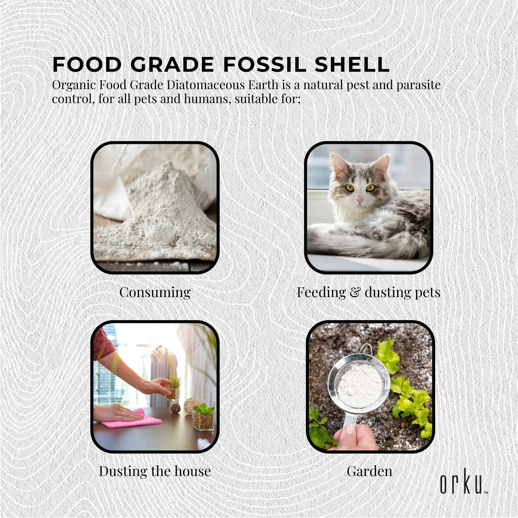 5Kg Organic Fine Diatomaceous Earth | Food Grade Fossil Shell Flour Powder