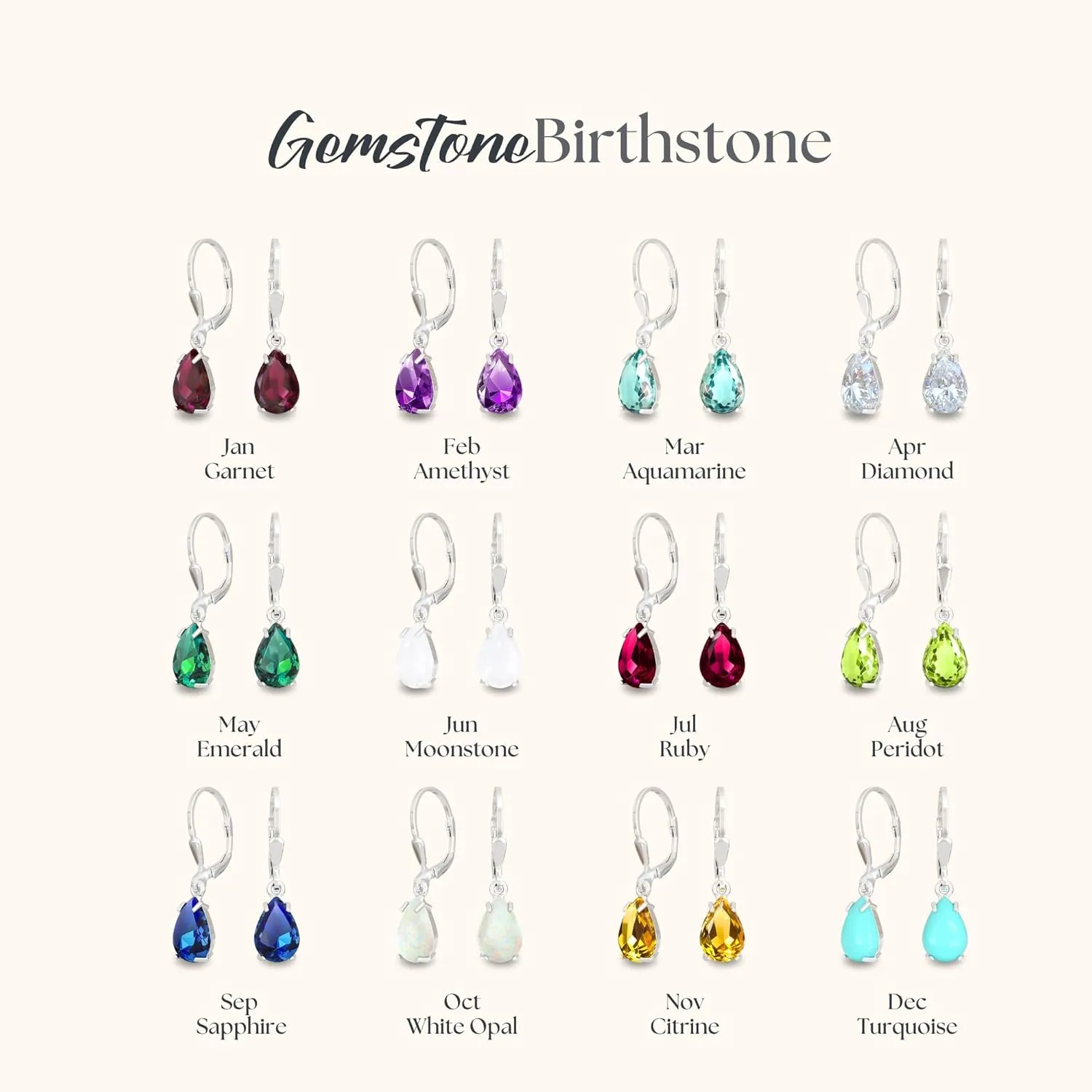 925 Sterling Silver Amethyst Earrings for Women - February Birthstone Teardrop Leverback Earrings