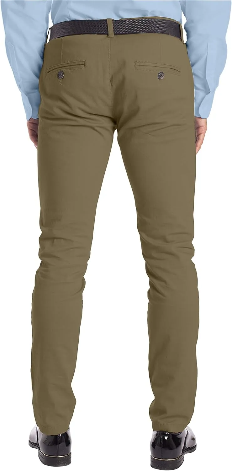 Alamo Slim-Fit Chinos Pants Men - Classic Breathable Flat-Front Chino Pants for Men