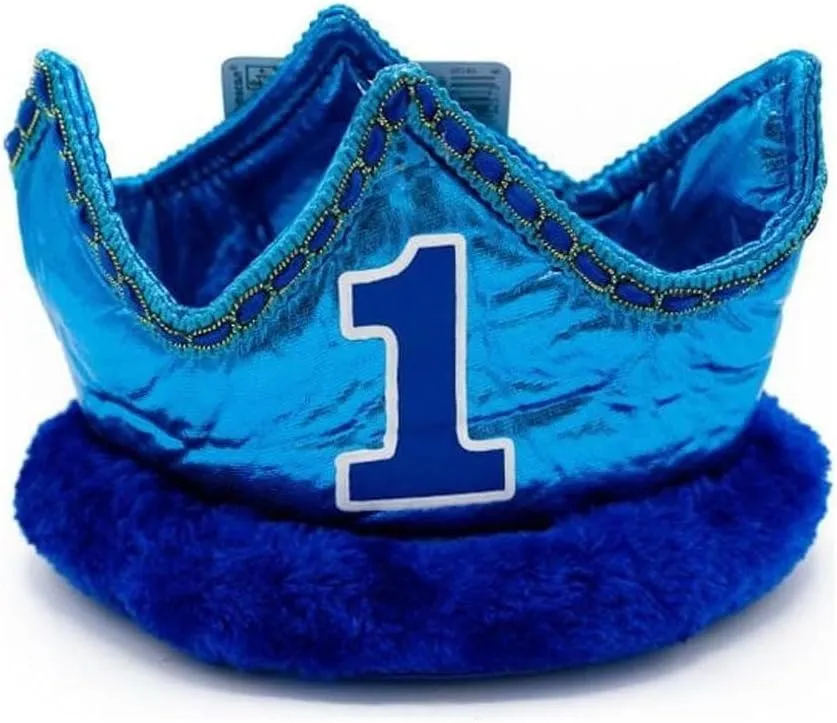 Amscan Baby Boy 1st Birthday Crown - Metallic Blue, 1 Pc