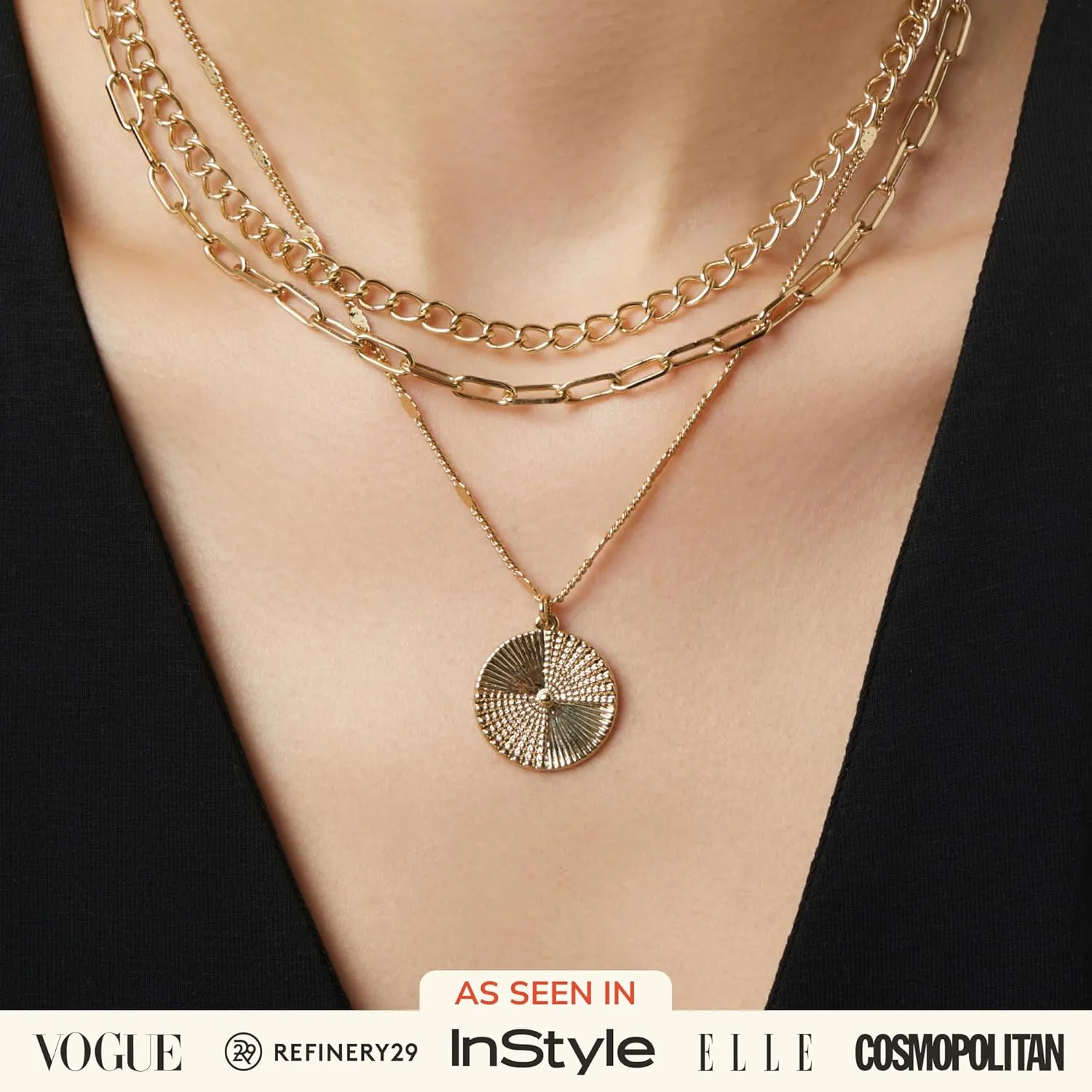 Ana Luisa Layered Necklaces for Women - Chic 14K Gold Plated Chains with Two Separate Necklaces for a Layered Look - Trendy Charm Necklace - Hypoallergenic & Tarnish-Free, Dainty Gold Necklace Women
