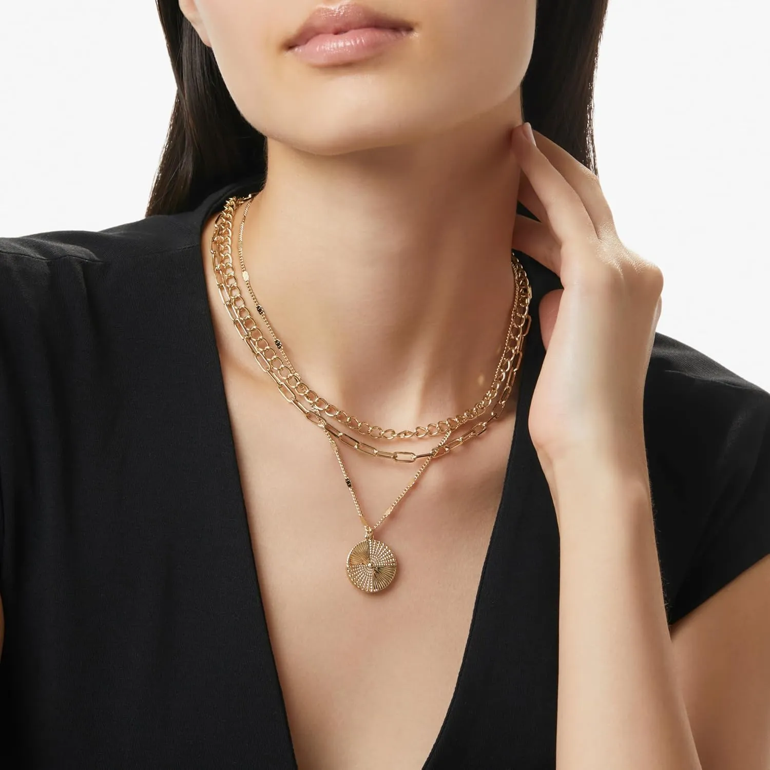 Ana Luisa Layered Necklaces for Women - Chic 14K Gold Plated Chains with Two Separate Necklaces for a Layered Look - Trendy Charm Necklace - Hypoallergenic & Tarnish-Free, Dainty Gold Necklace Women