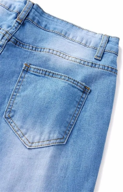 Andongnywell Women's Plus Size High Waist Bootcut Flared Jeans Ladies Bell Bottom Wide Leg Denim Pants Trousers