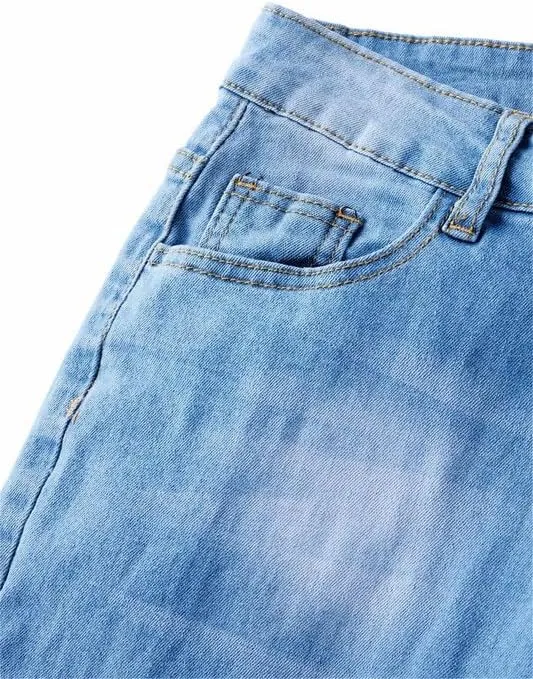 Andongnywell Women's Plus Size High Waist Bootcut Flared Jeans Ladies Bell Bottom Wide Leg Denim Pants Trousers