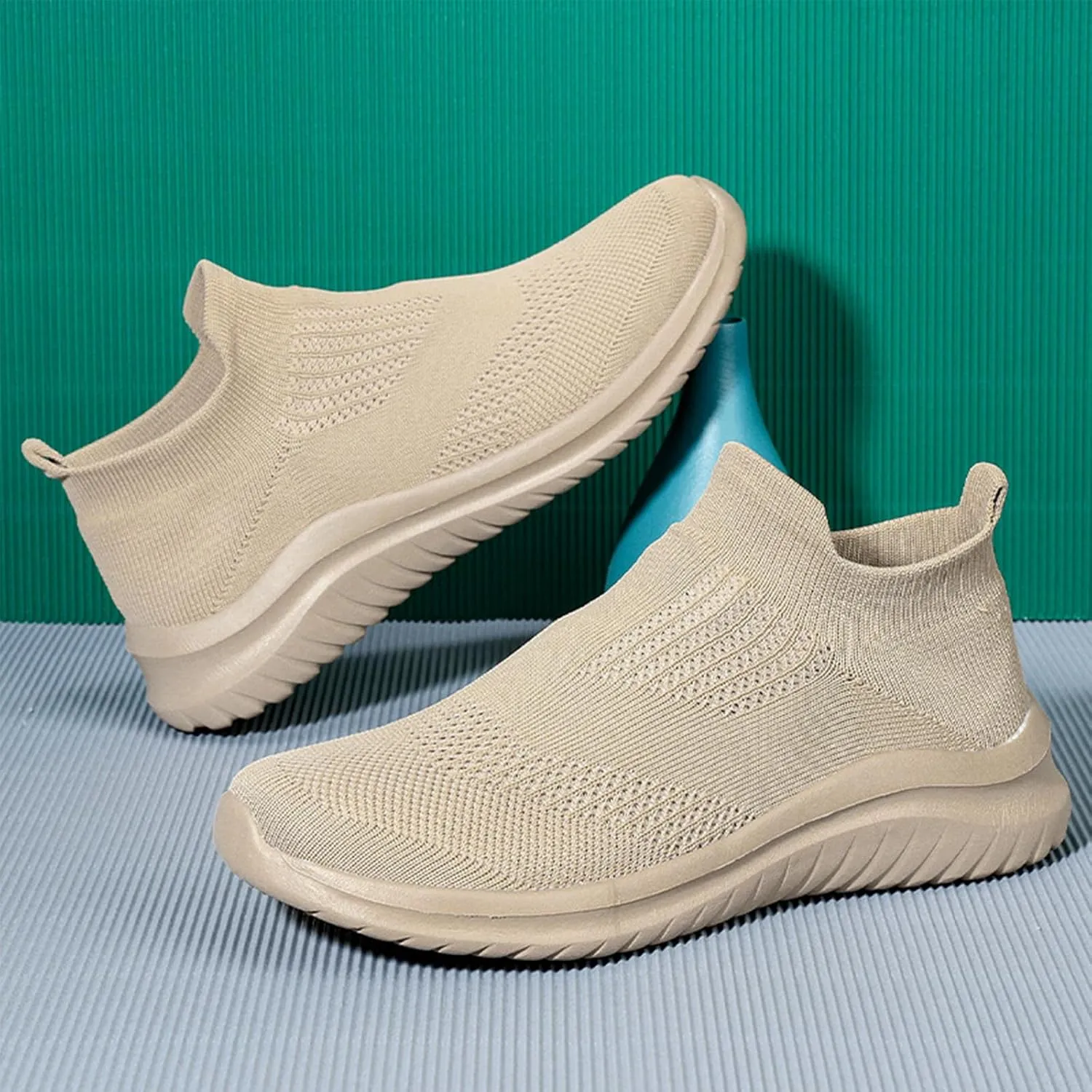 AngryMonkey Men Slip On Lightweight Walking Shoes Non Slip Breathable Running Shoes Comfort Tennis Workout Gym Sneakers
