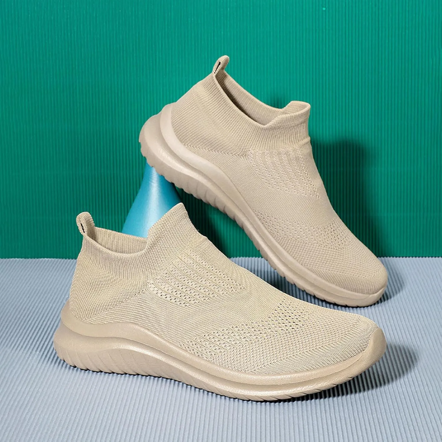 AngryMonkey Men Slip On Lightweight Walking Shoes Non Slip Breathable Running Shoes Comfort Tennis Workout Gym Sneakers