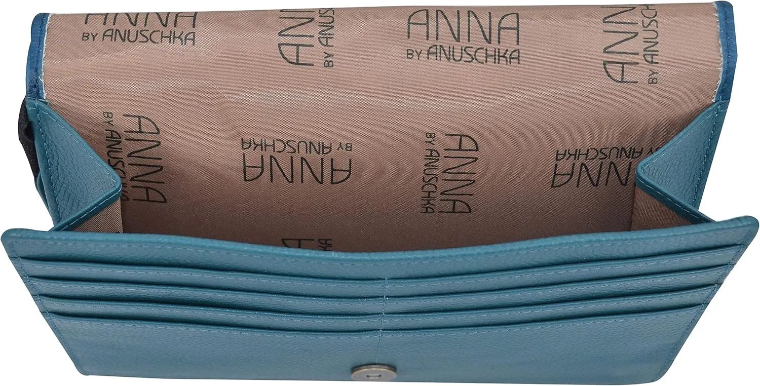 Anna by Anuschka Women's Hand-Painted Genuine Leather 4-In-1 Organizer Crossbody/Belt Bag/Clutch/Wristlet