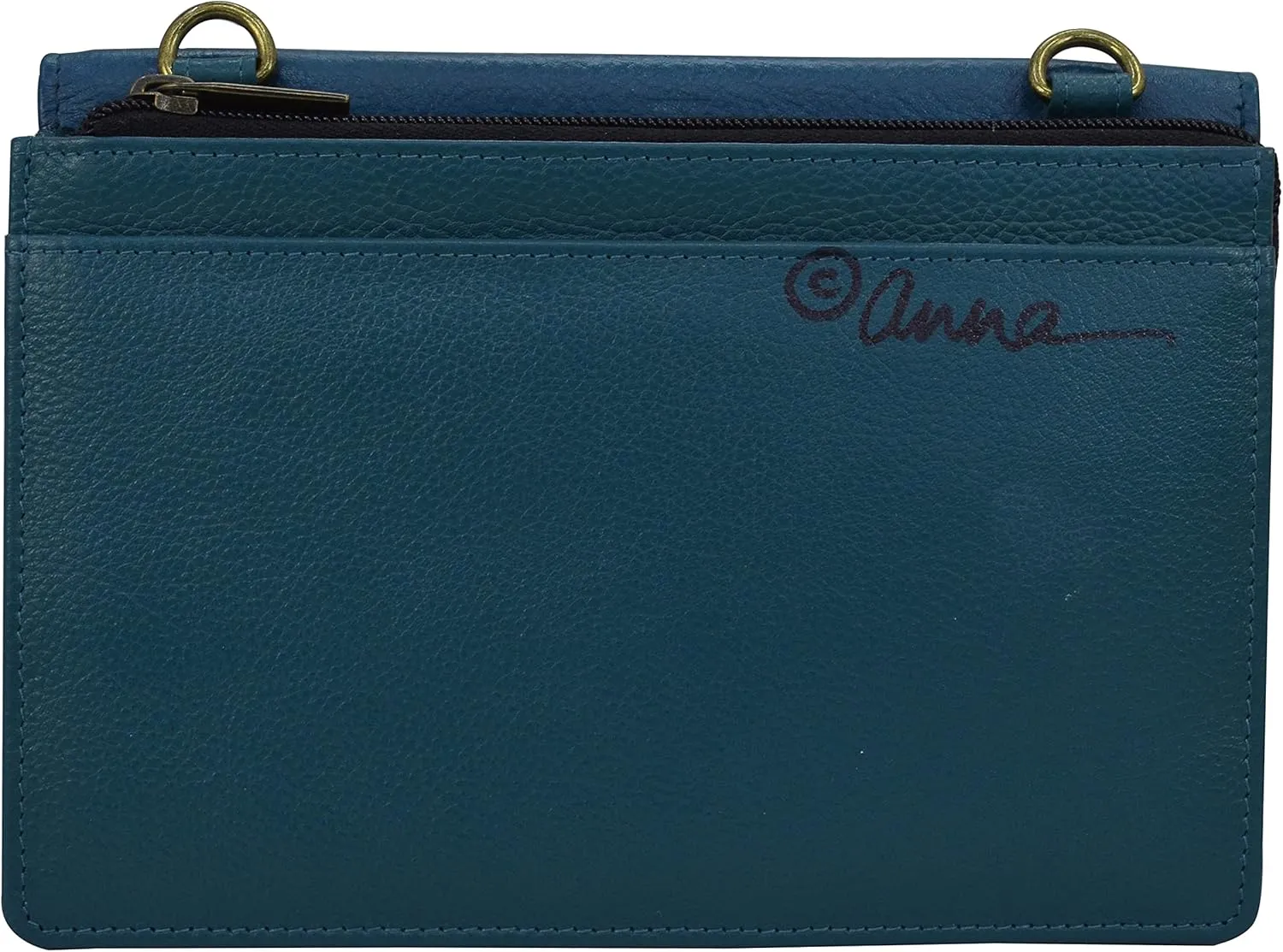Anna by Anuschka Women's Hand-Painted Genuine Leather 4-In-1 Organizer Crossbody/Belt Bag/Clutch/Wristlet