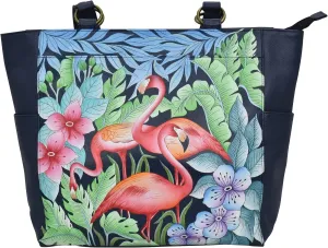 Anna by Anuschka Women's Original Genuine Leather Hand-Painted Large Shoulder Tote - Leather Handbag for Women