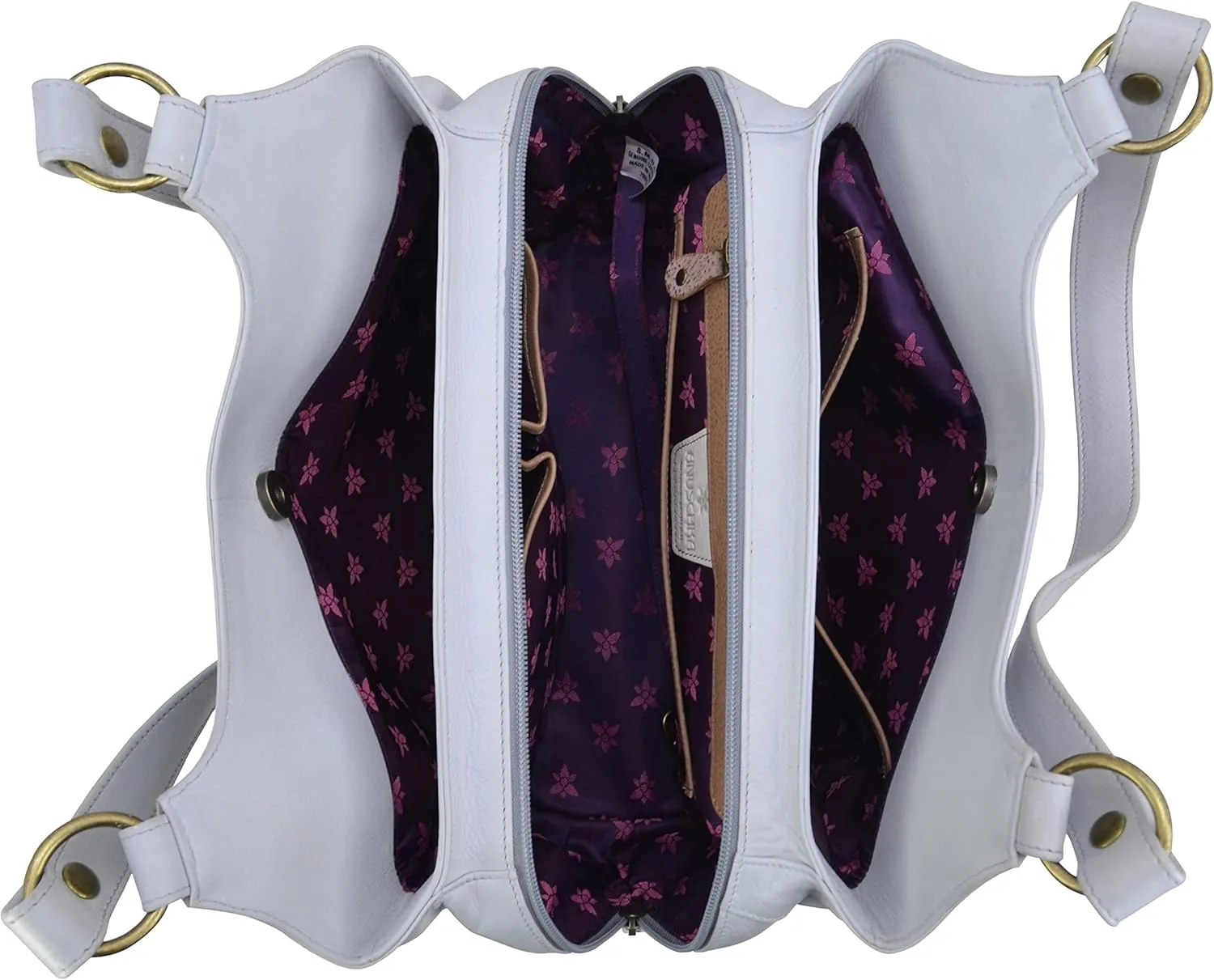 Anuschka Womens Genuine Leather Large Triple Compartment Hobo - Hand Painted Exterior