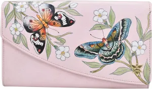 Anuschka Womens Hand-Painted Genuine Leather RFID Blocking Accordion Flap Wallet