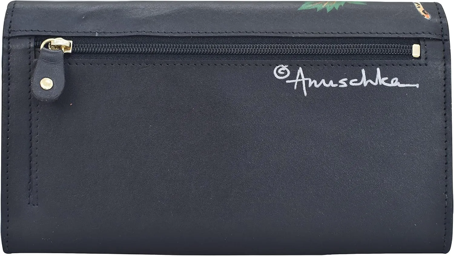Anuschka Womens Hand-Painted Genuine Leather RFID Blocking Accordion Flap Wallet