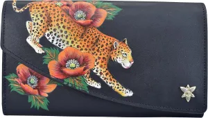 Anuschka Womens Hand-Painted Genuine Leather RFID Blocking Accordion Flap Wallet