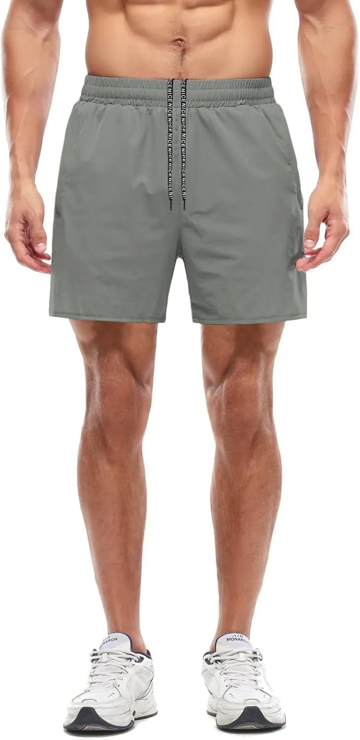 Aolesy Mens 2 in 1 Running Shorts -5''/7'' Quick Dry Workout Gym Shorts with Pockets, Tennis Training Athletic Shorts