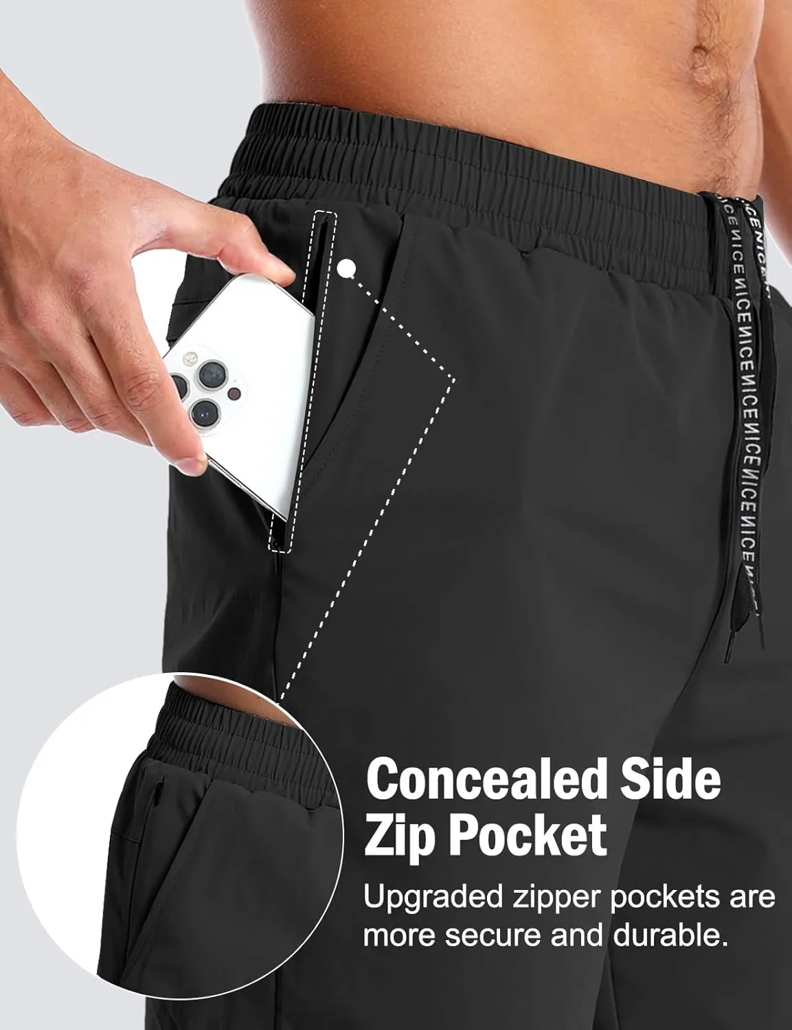 Aolesy Mens 2 in 1 Running Shorts -5''/7'' Quick Dry Workout Gym Shorts with Pockets, Tennis Training Athletic Shorts