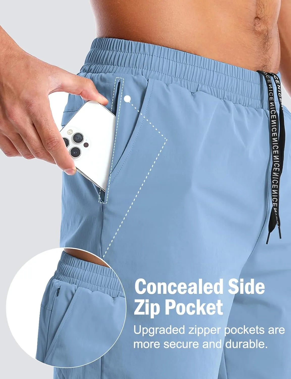 Aolesy Mens 2 in 1 Running Shorts -5''/7'' Quick Dry Workout Gym Shorts with Pockets, Tennis Training Athletic Shorts