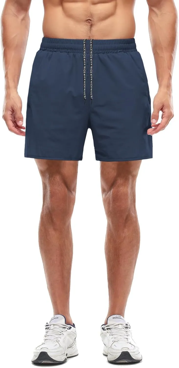 Aolesy Mens 2 in 1 Running Shorts -5''/7'' Quick Dry Workout Gym Shorts with Pockets, Tennis Training Athletic Shorts