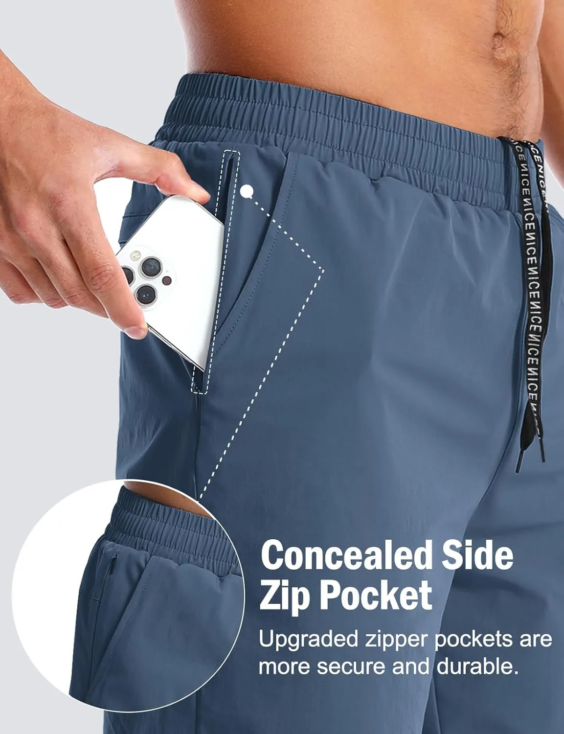 Aolesy Mens 2 in 1 Running Shorts -5''/7'' Quick Dry Workout Gym Shorts with Pockets, Tennis Training Athletic Shorts