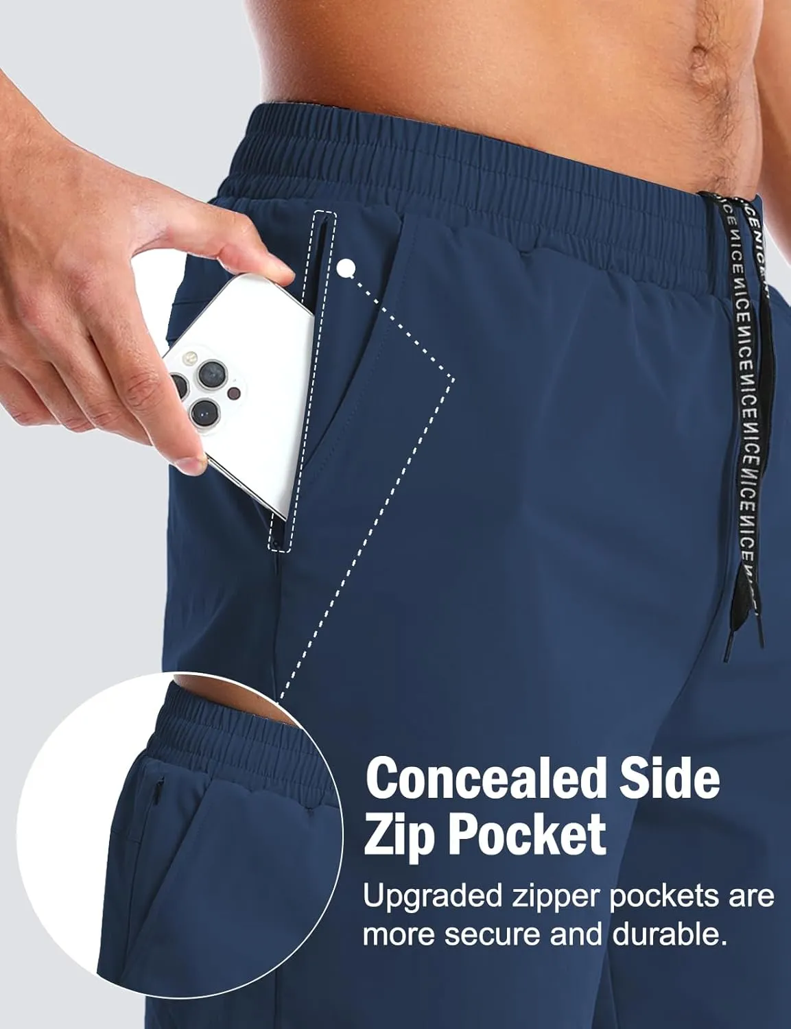 Aolesy Mens 2 in 1 Running Shorts -5''/7'' Quick Dry Workout Gym Shorts with Pockets, Tennis Training Athletic Shorts
