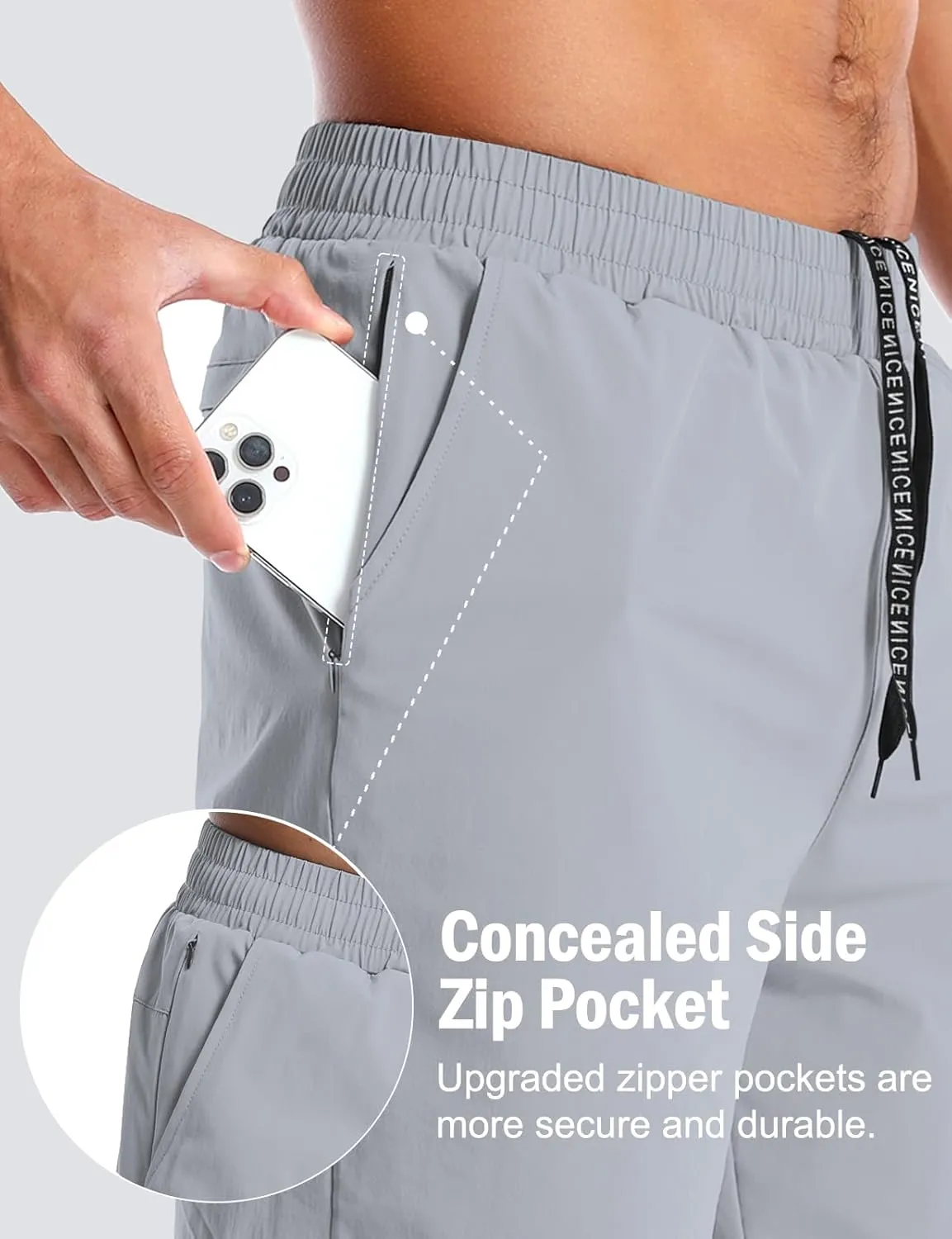 Aolesy Mens 2 in 1 Running Shorts -5''/7'' Quick Dry Workout Gym Shorts with Pockets, Tennis Training Athletic Shorts