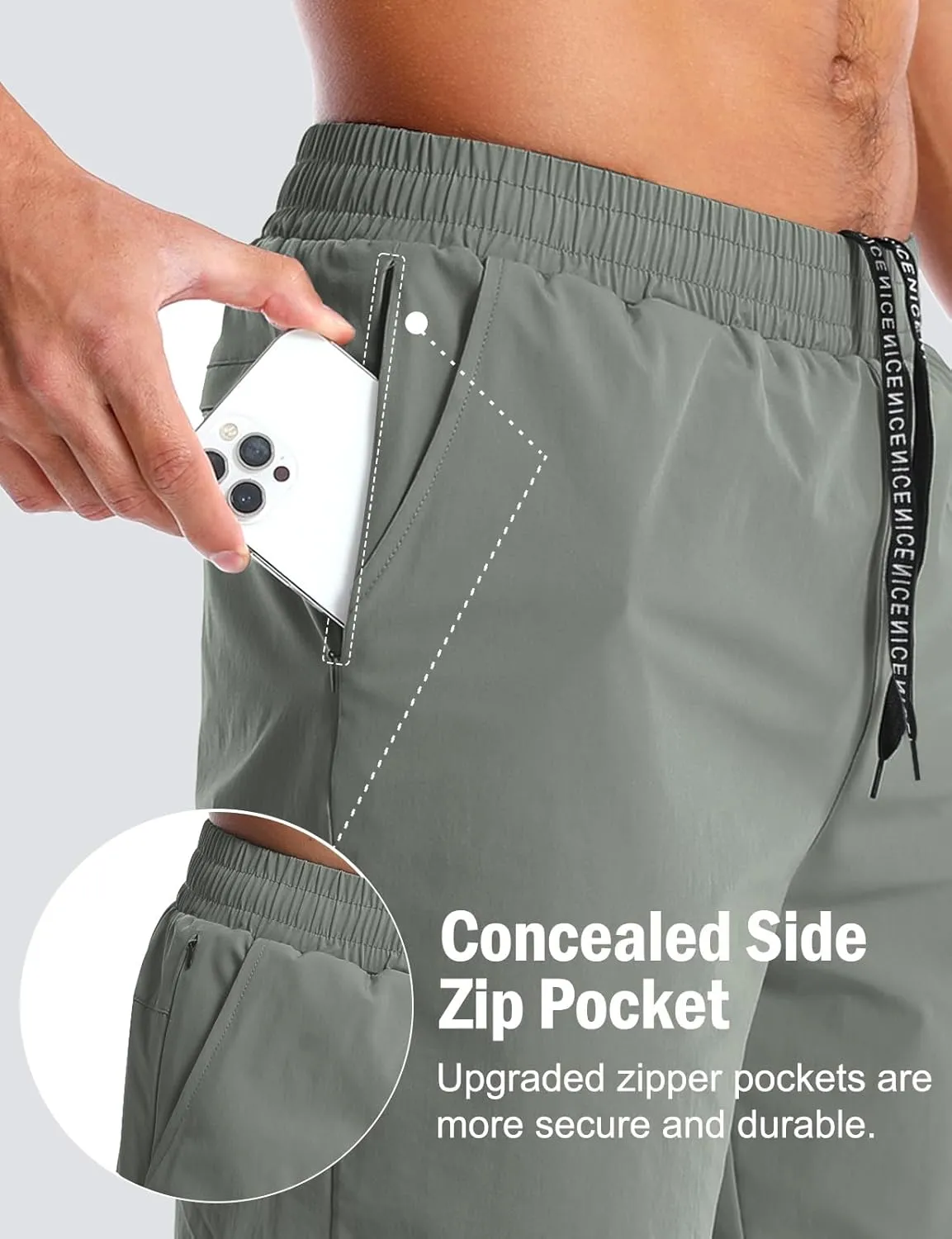 Aolesy Mens 2 in 1 Running Shorts -5''/7'' Quick Dry Workout Gym Shorts with Pockets, Tennis Training Athletic Shorts