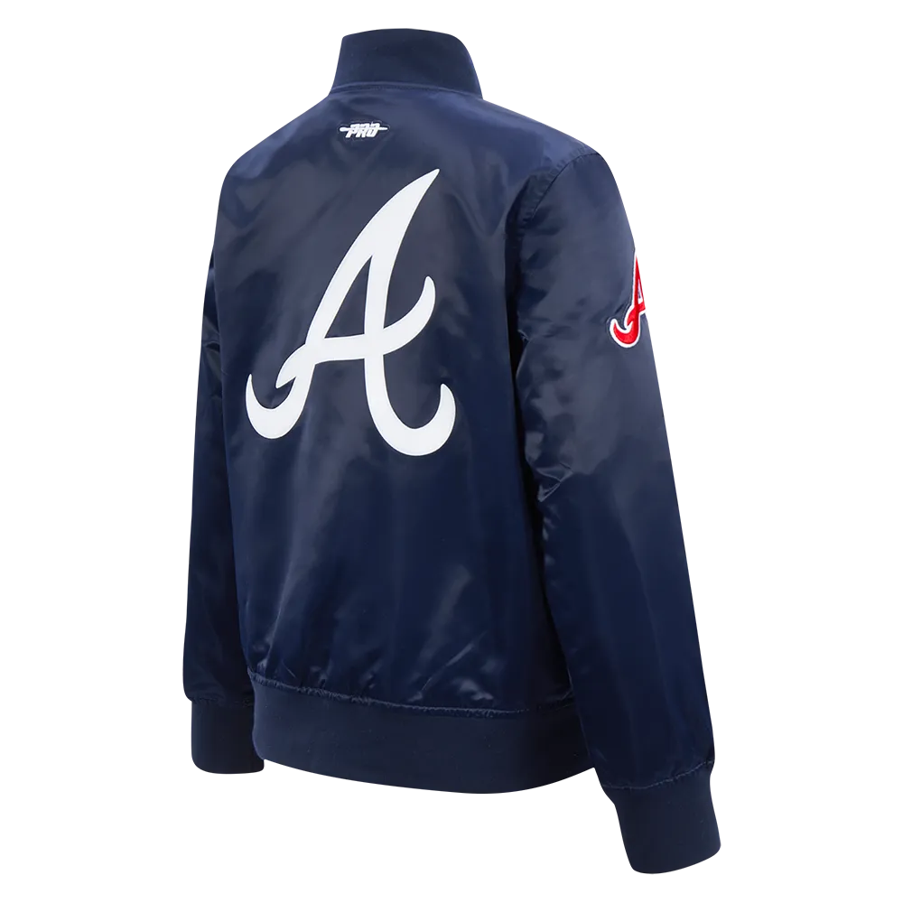 ATLANTA BRAVES CLASSIC BIG BOYS SATIN JACKET (MIDNIGHT NAVY)