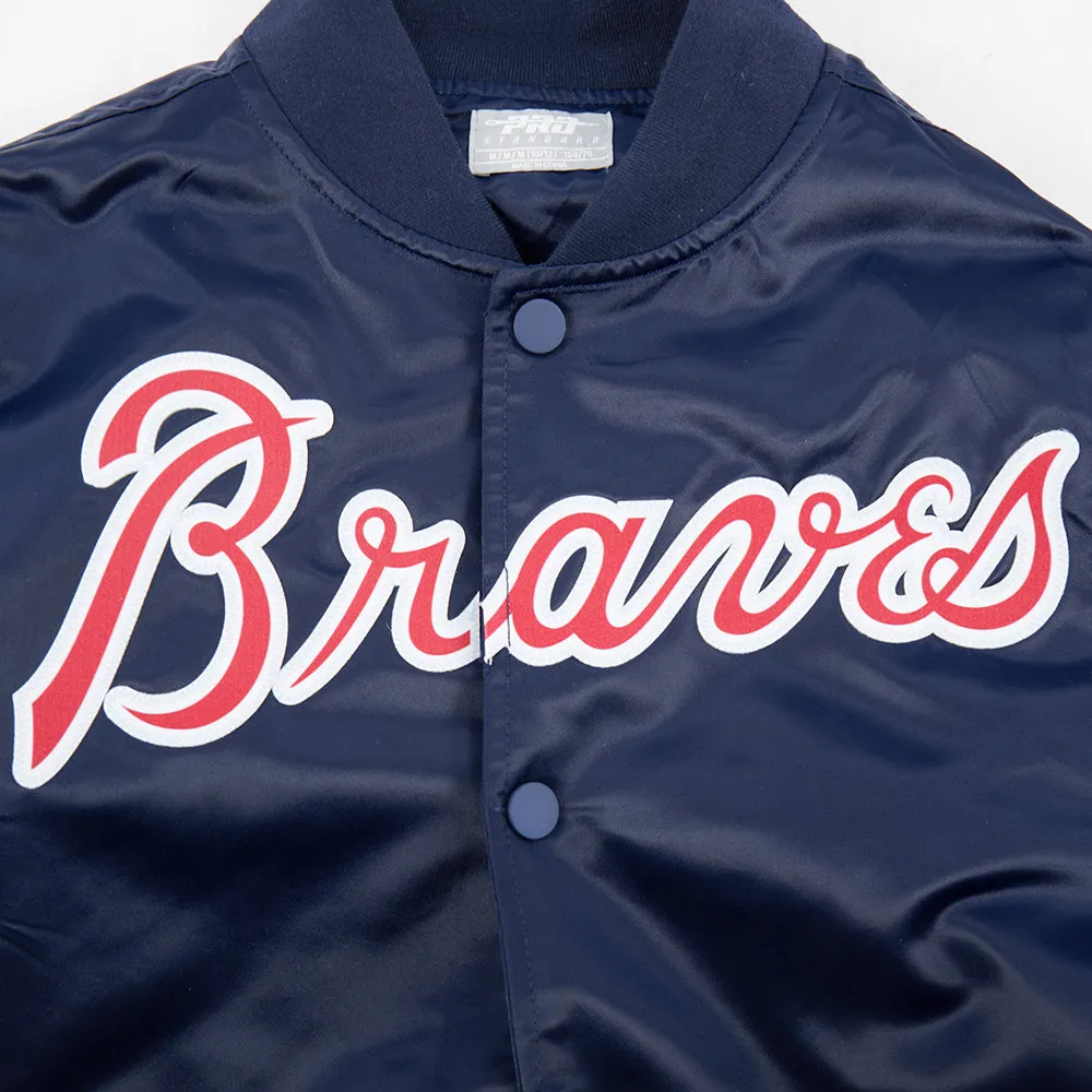 ATLANTA BRAVES CLASSIC BIG BOYS SATIN JACKET (MIDNIGHT NAVY)