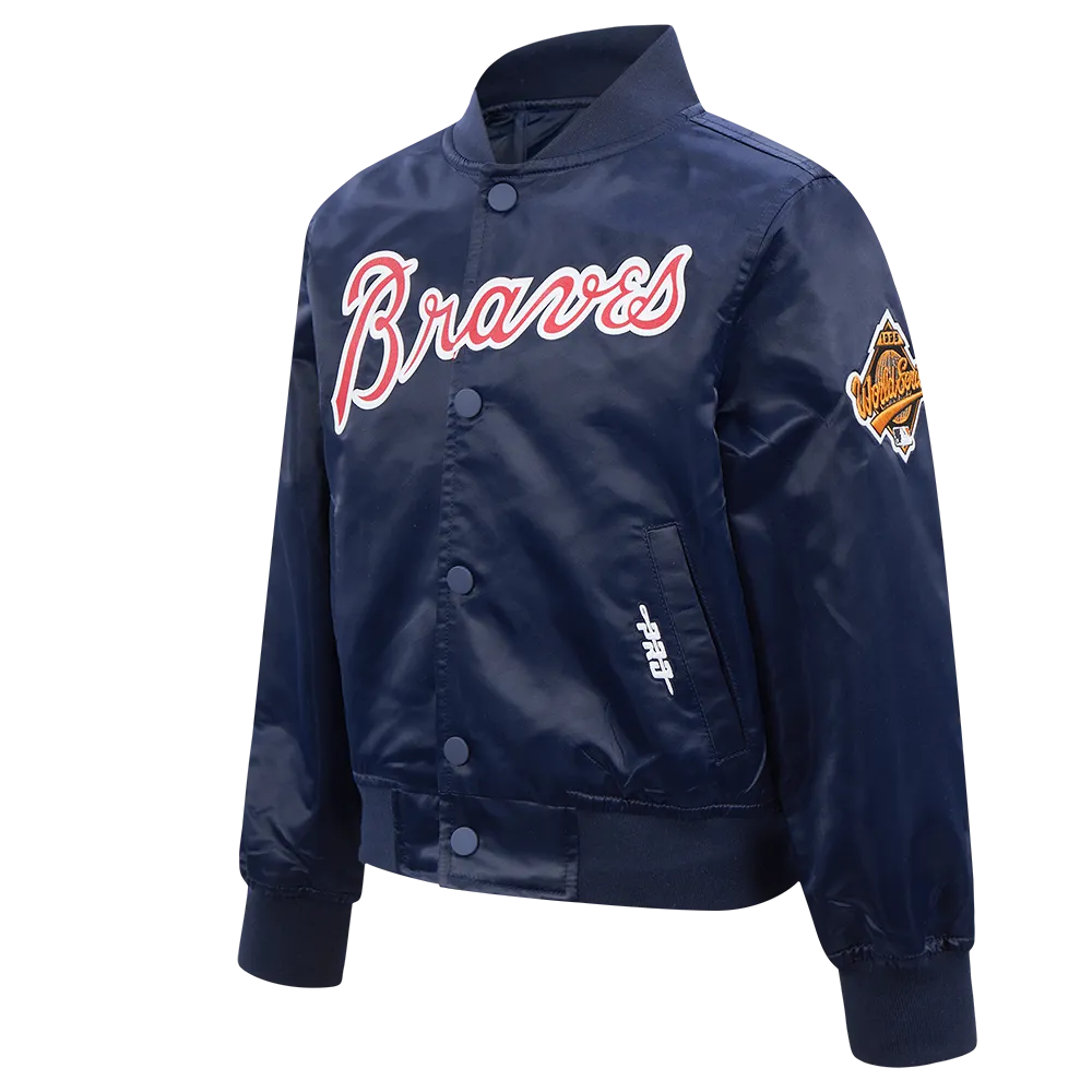 ATLANTA BRAVES CLASSIC LITTLE BOYS SATIN JACKET (MIDNIGHT NAVY)