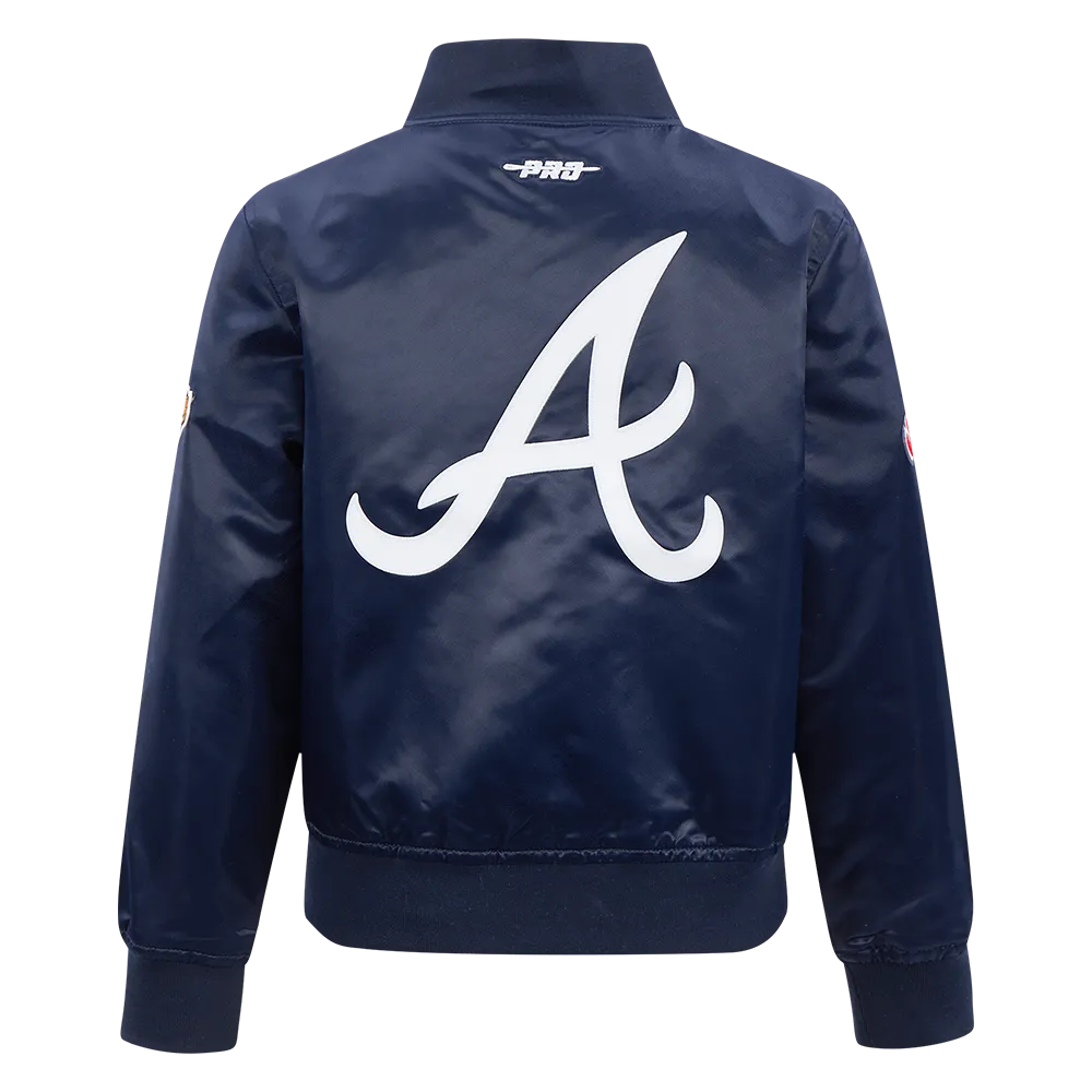 ATLANTA BRAVES CLASSIC LITTLE BOYS SATIN JACKET (MIDNIGHT NAVY)