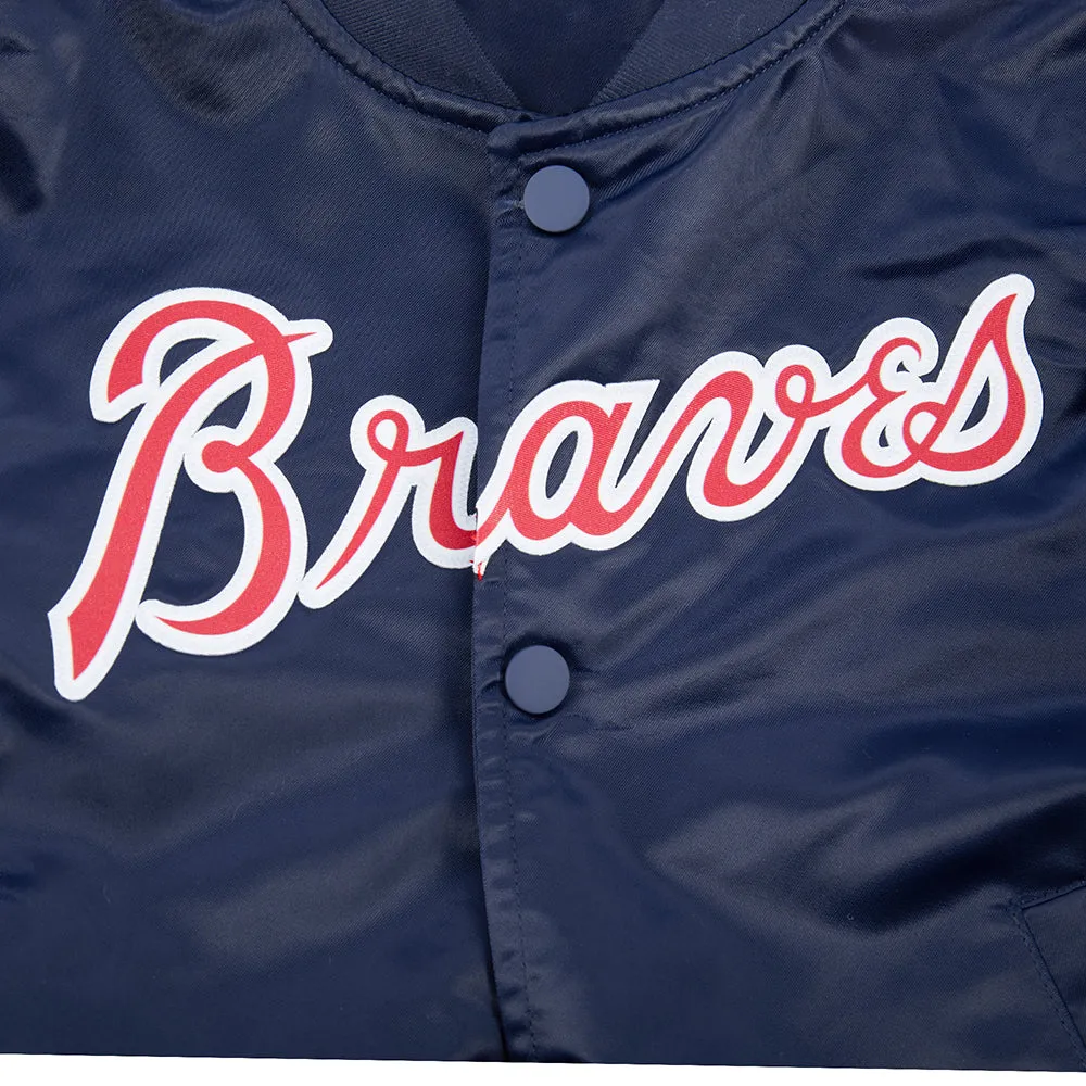 ATLANTA BRAVES CLASSIC LITTLE BOYS SATIN JACKET (MIDNIGHT NAVY)
